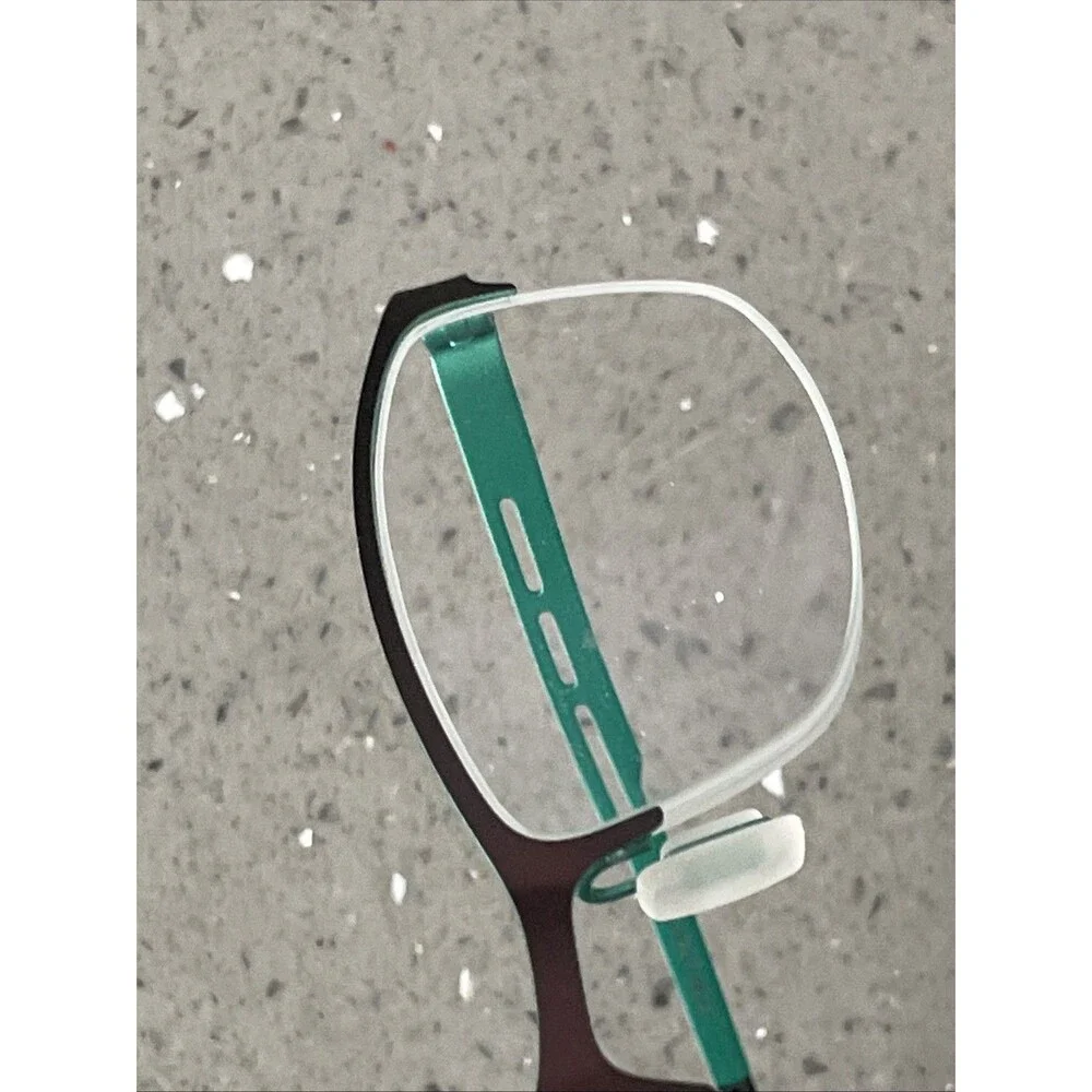 Eyebuydirect Pearl Brown 50-19-140 C1 Eyeglasses FRAMES ONLY half rim teal